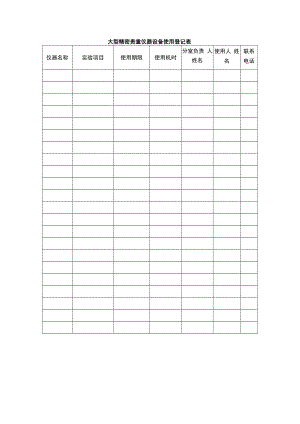 大型精密贵重仪器设备使用登记表.docx