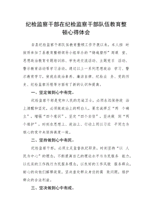 纪检监察干部在纪检监察干部队伍教育整顿心得体会.docx