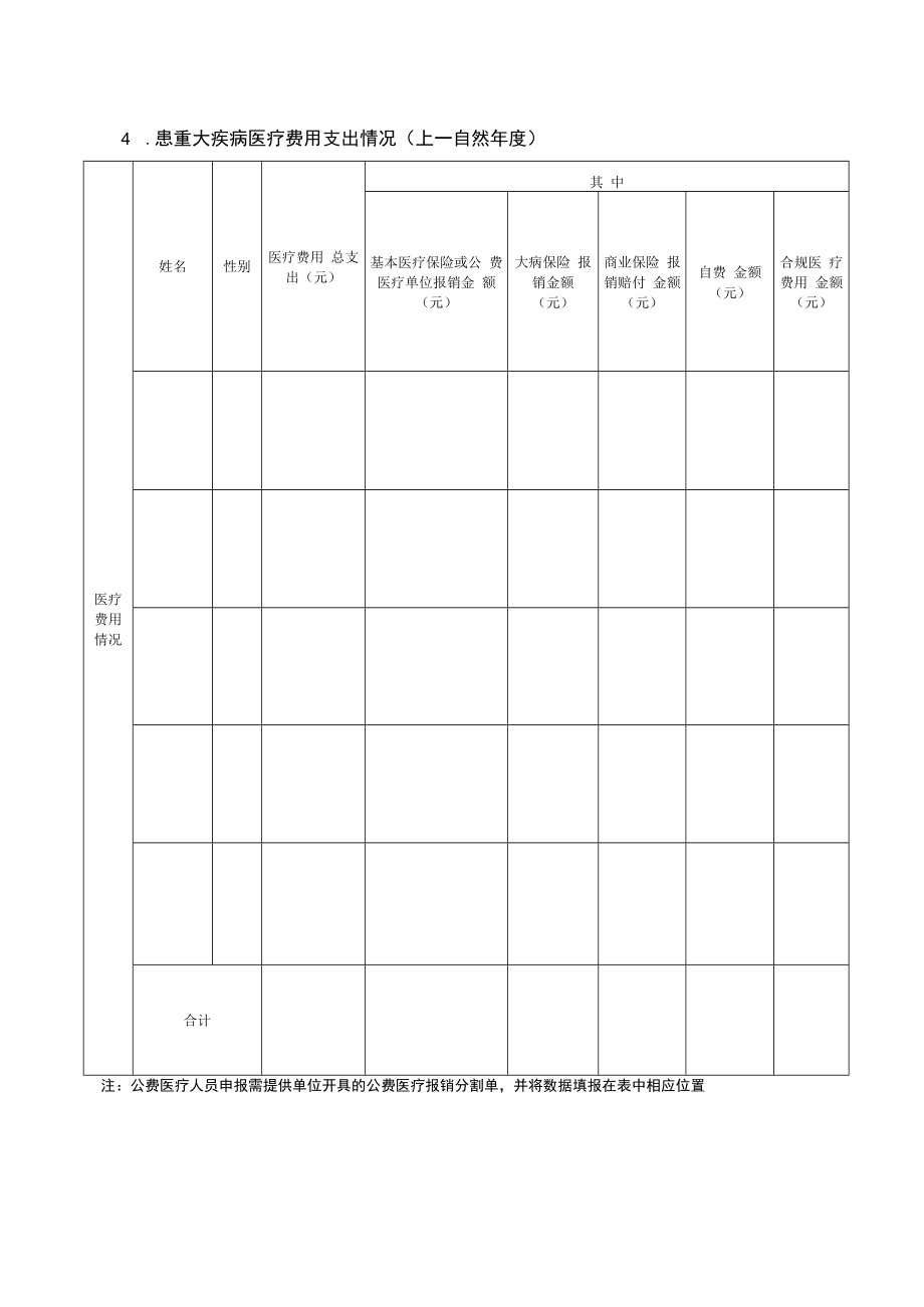 申请因病致贫家庭医疗救助经济状况和医疗费用支出情况登记表、声明书、授权书.docx_第3页