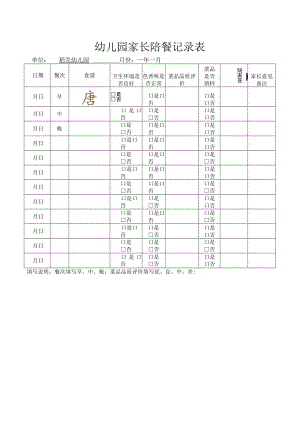 幼儿园家长陪餐记录表.docx