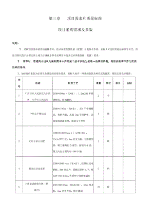 第三章项目需求和质量标准项目采购需求及参数.docx