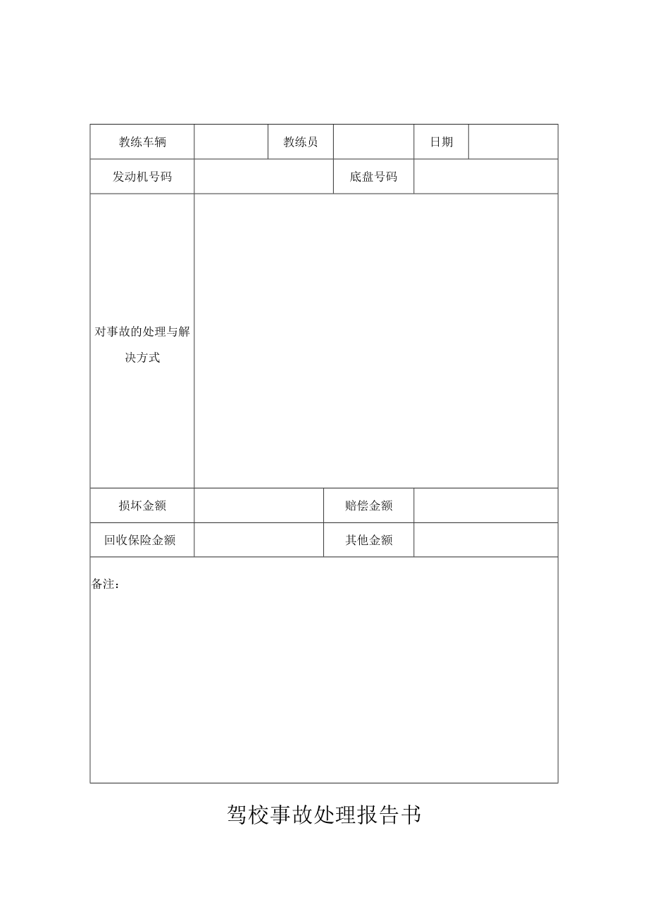 驾校事故处理报告书.docx_第1页