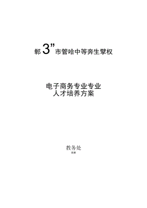 电子商务专业专业人才培养方案.docx