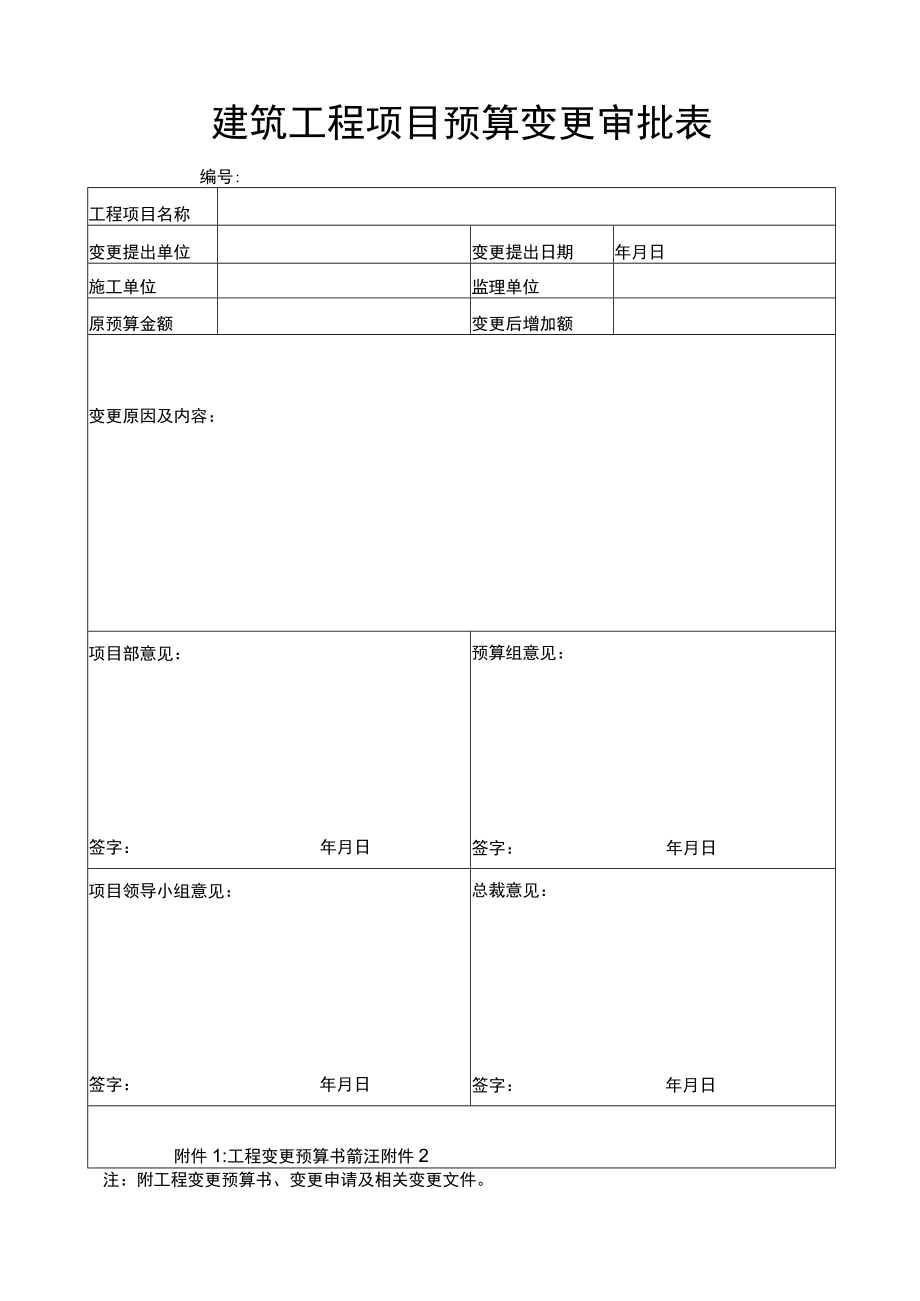 建筑工程项目预算变更审批表.docx_第1页