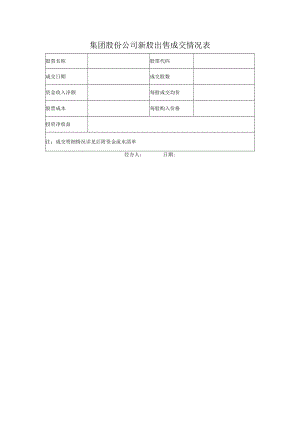 集团股份公司新股出售成交情况表.docx