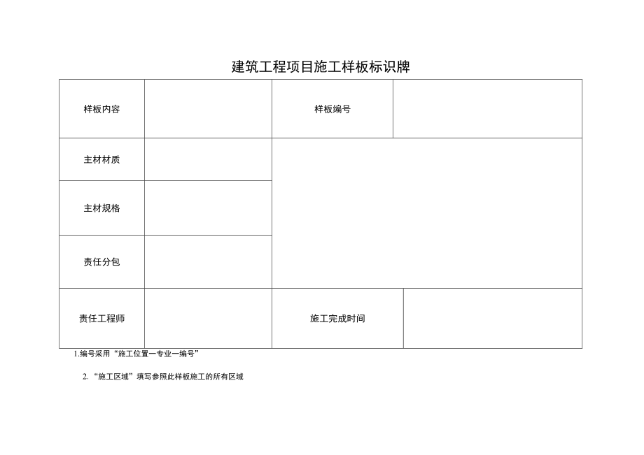 建筑工程项目施工样板标识牌.docx_第1页