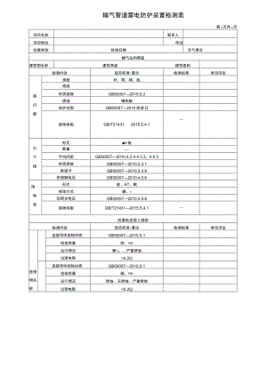 输气管道雷电防护装置检测表.docx