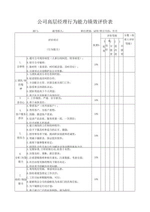 公司高层经理行为能力绩效评价表.docx