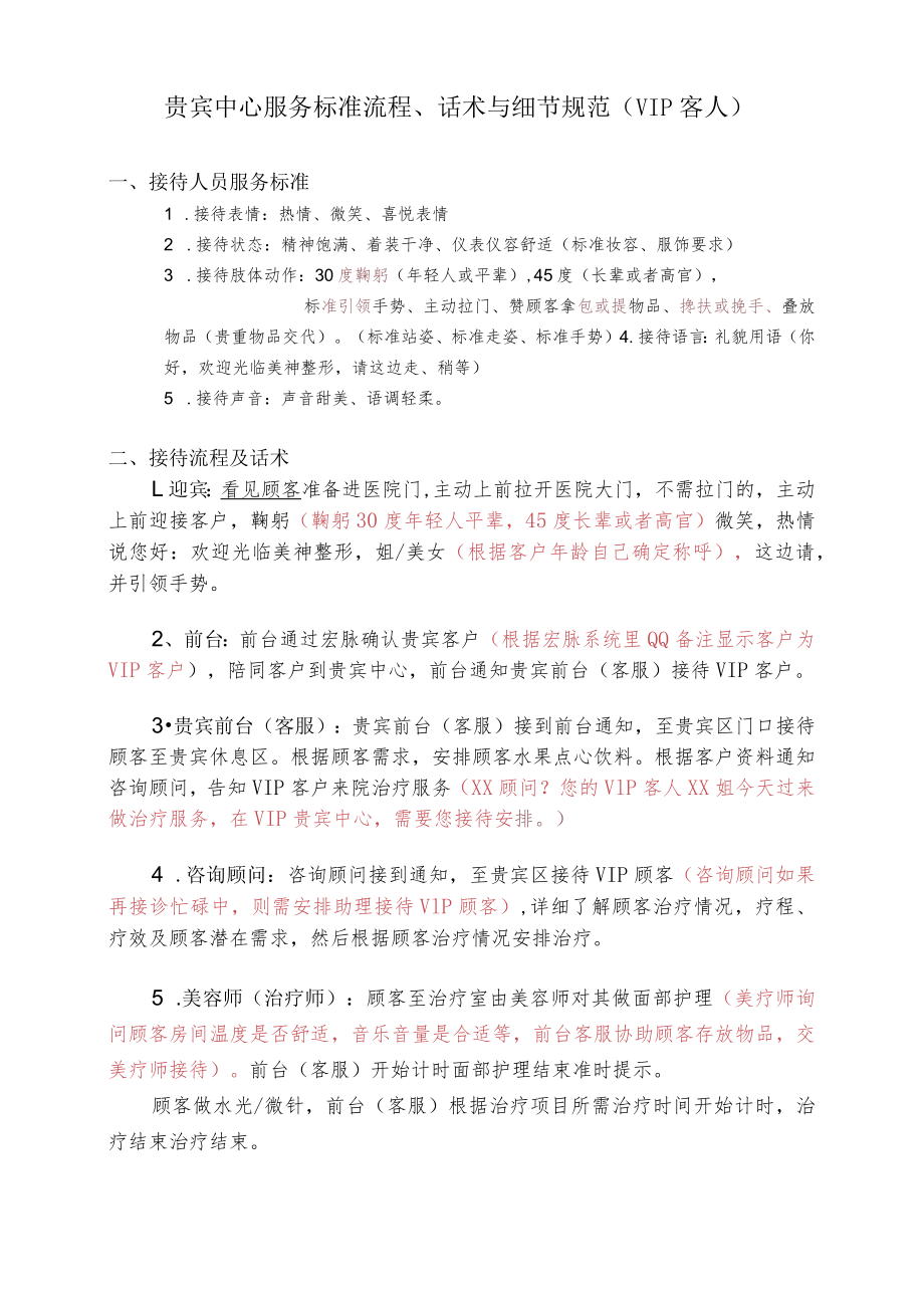 医美整形顾客服务规范流程.docx_第1页