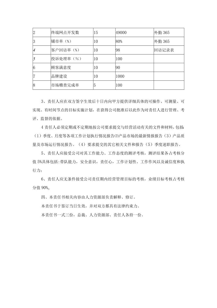 2020年营销副总经理经营目标责任书.docx_第2页