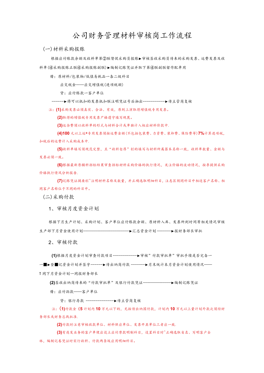 公司财务管理材料审核岗工作流程.docx_第1页