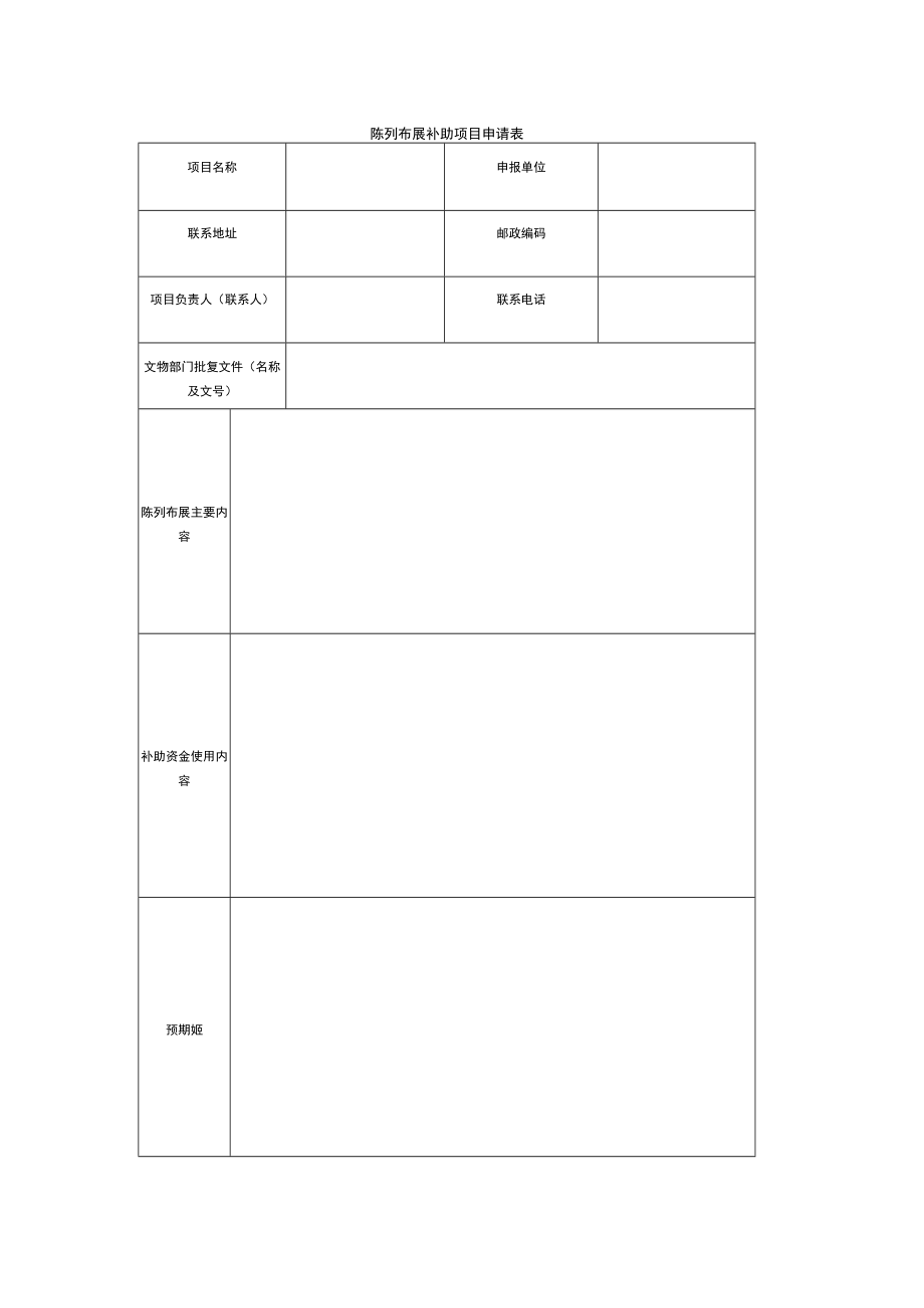 陈列布展补助项目申请表.docx_第1页