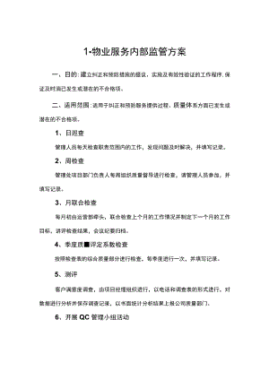 物业服务内部品质监管方案.docx