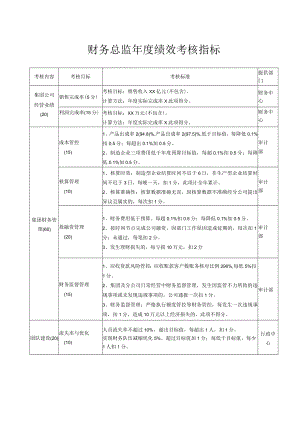 财务总监年度绩效考核指标.docx