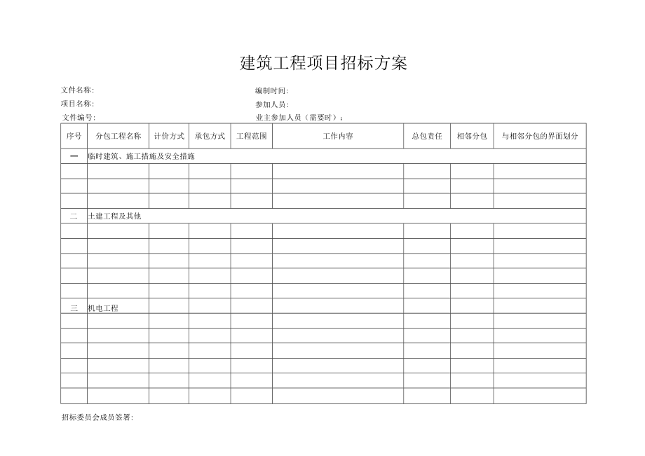 建筑工程项目招标方案和计划表.docx_第1页