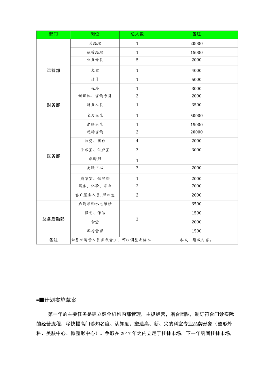 医疗美容机构医院运营计划方案.docx_第2页