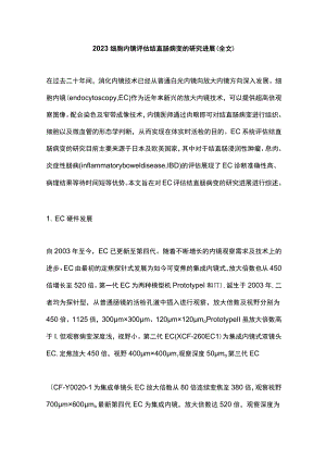 2023细胞内镜评估结直肠病变的研究进展（全文）.docx