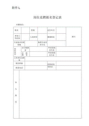 岗位竞聘报名登记表（模板）.docx