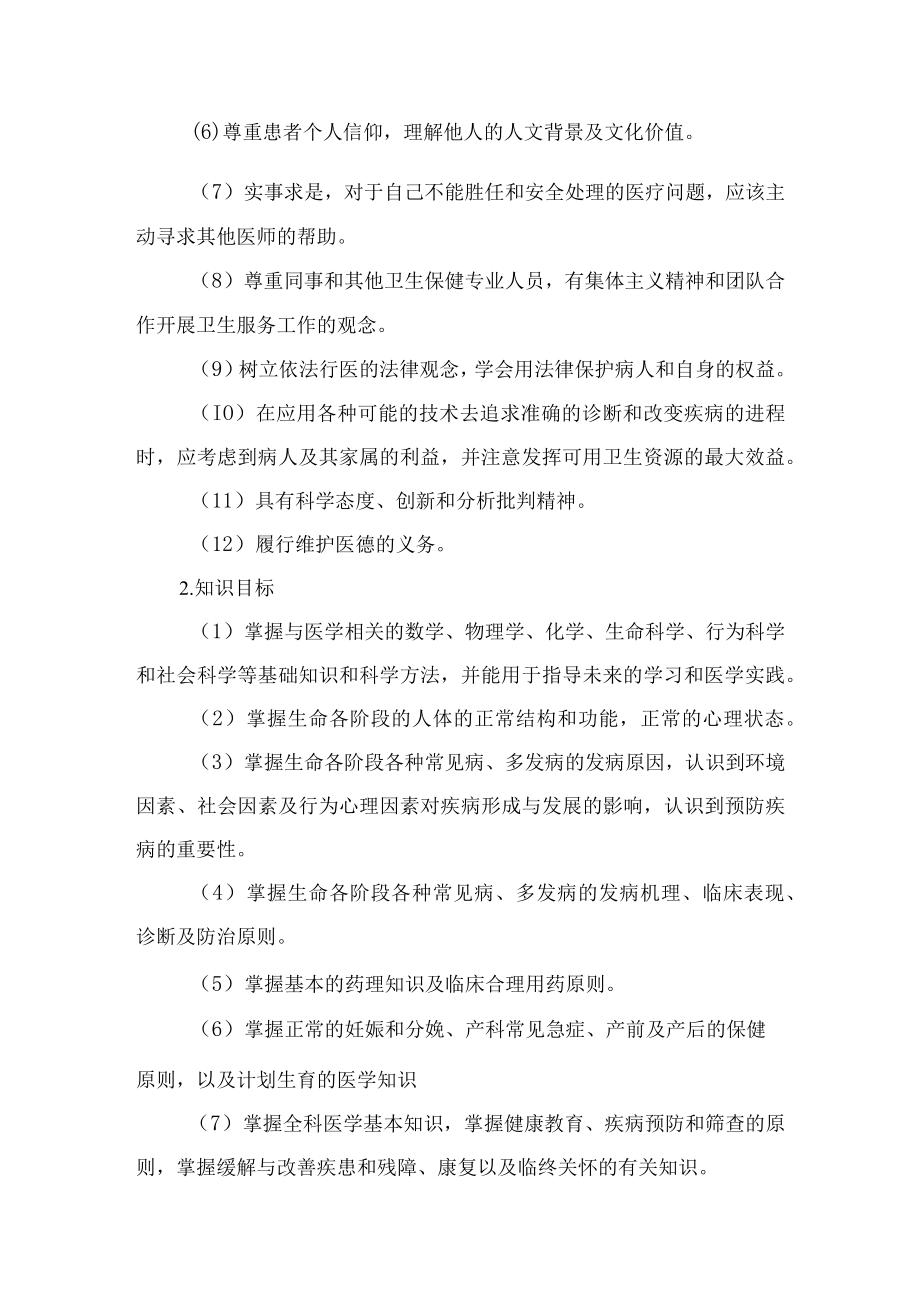 XX大学临床医学专业本科培养方案.docx_第2页