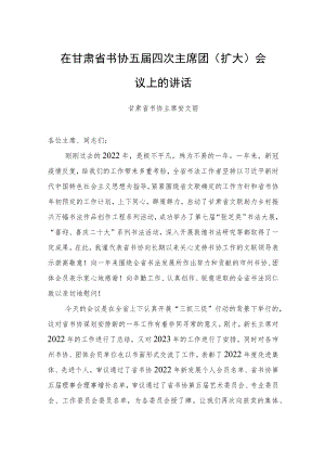 甘肃省书协主席安文丽：在甘肃省书协五届四次主席团（扩大）会议上的讲话（20230225）.docx