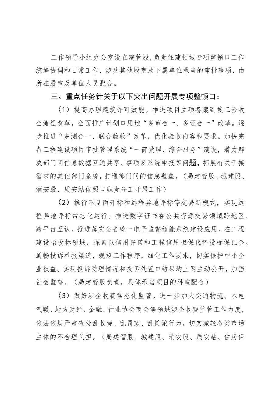 县住建系统营商环境领域问题专项整治工作方案.docx_第2页