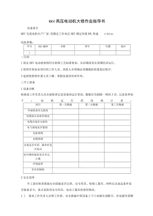 6kV高压电动机大修作业指导书.docx