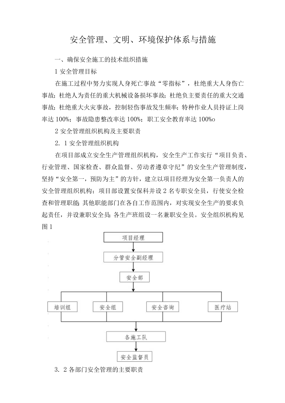 安全管理、文明、环境保护体系与措施.docx_第1页