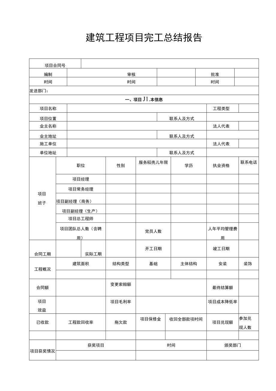 建筑工程项目完工总结报告.docx_第1页