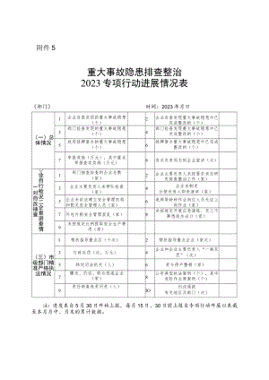 重大事故隐患排查整治2023专项行动进展情况表.docx