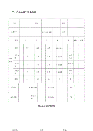 员工工资职级核定表.docx