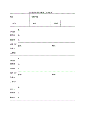 技术人员绩效评价样表.docx