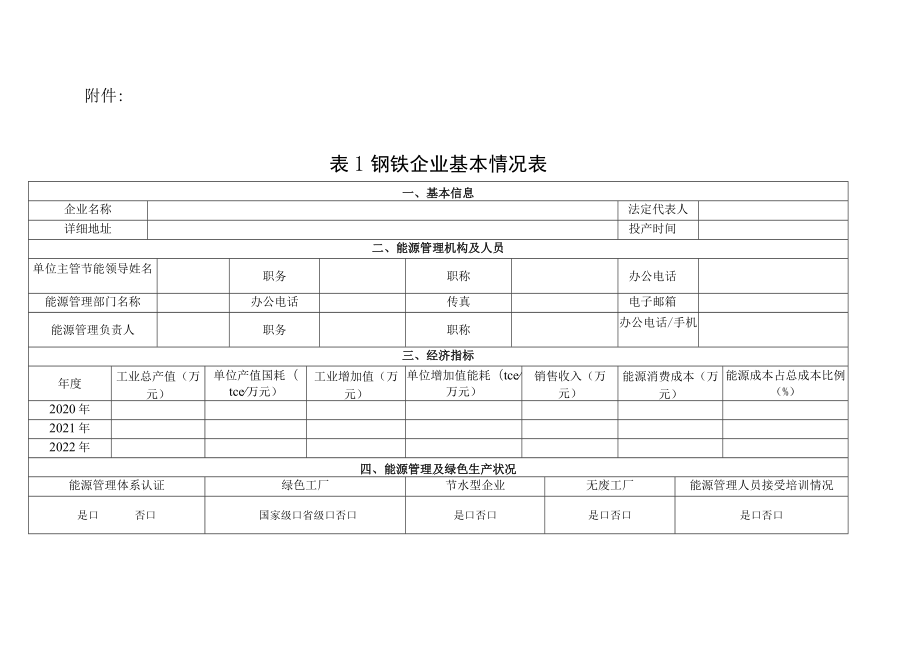 钢铁企业能效调研表.docx_第1页