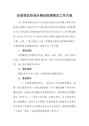 全面落实防溺水事故隐患整改工作方案.docx