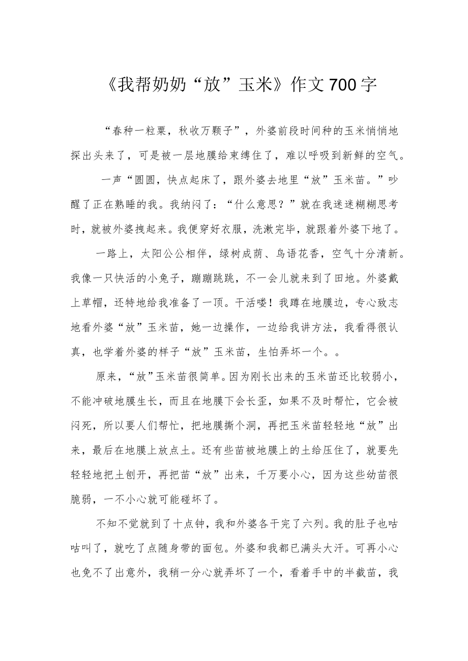 《我帮奶奶“放”玉米》作文700字.docx_第1页