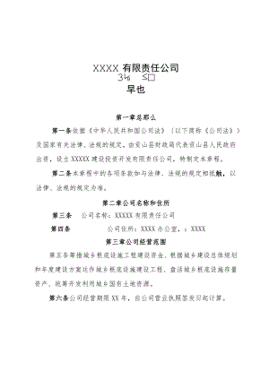 XXXX有限责任公司章程.docx