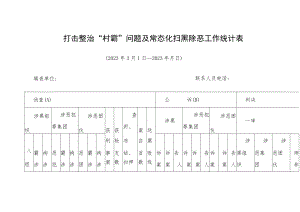 打击整治“村霸”问题及常态化扫黑除恶工作统计表.docx