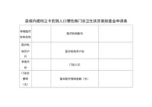 县域内建档立卡贫困人口慢性病门诊卫生扶贫救助基金申请表.docx