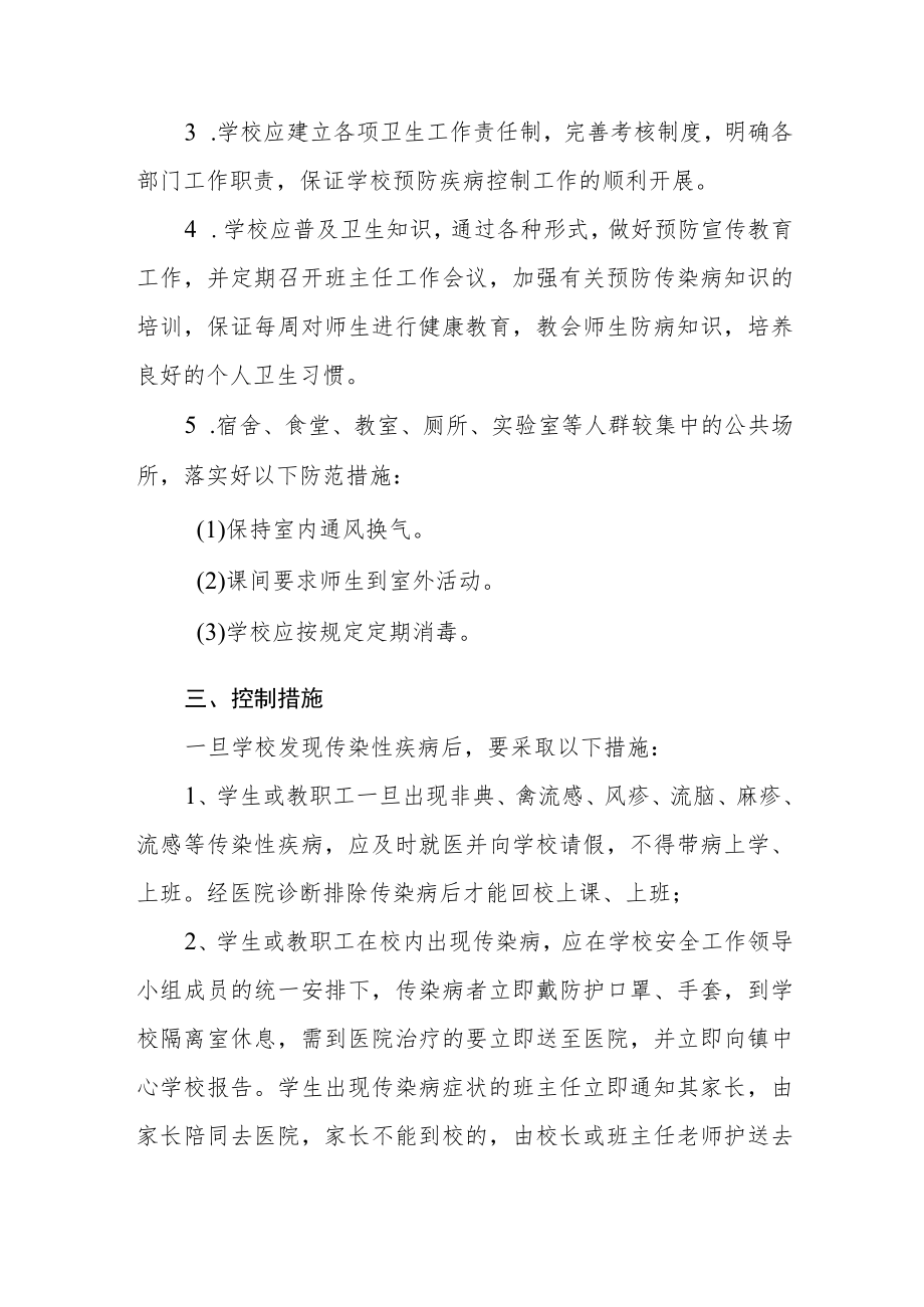 XX中学传染病预防与控制工作预案.docx_第2页