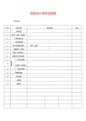 财务会计资料交接表.docx