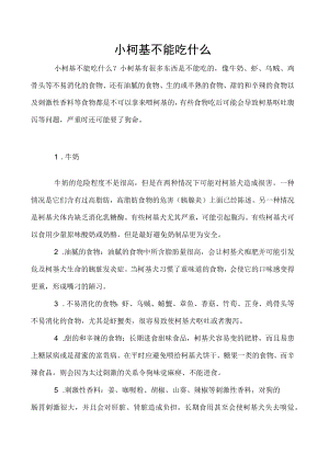 小柯基不能吃什么.docx