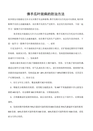 佛手瓜叶斑病的防治方法.docx