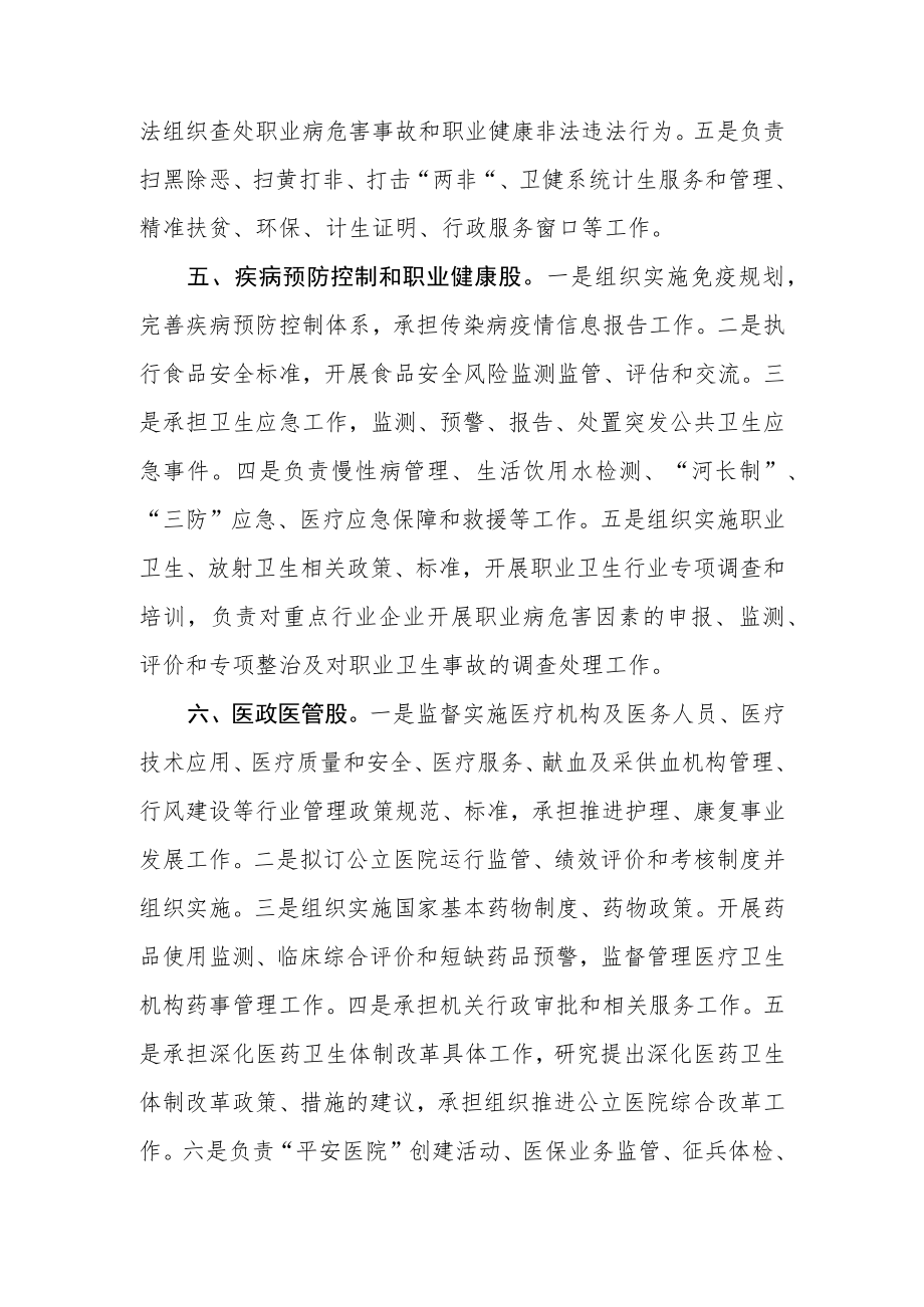 XX县卫生健康局内设股室工作职责.docx_第2页