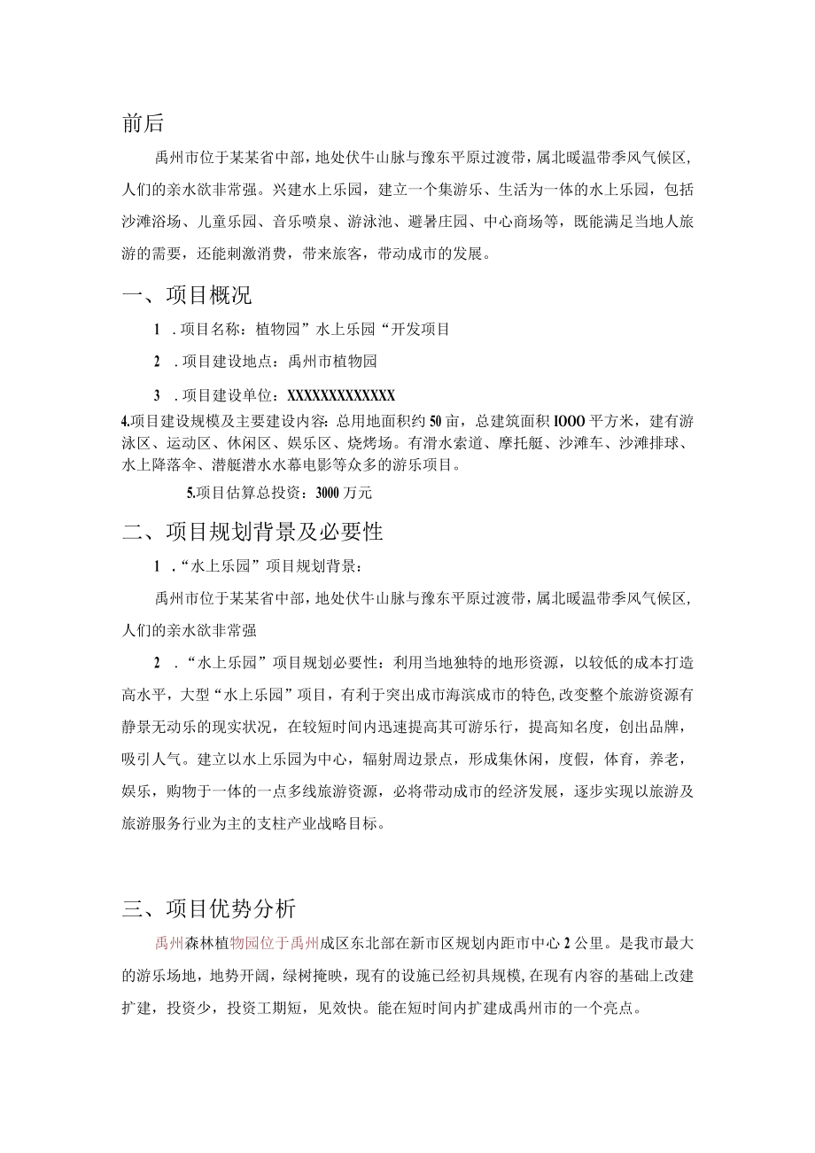 水上乐园项目方案模板.docx_第2页