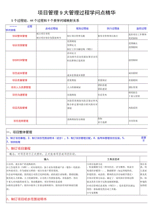 项目管理9大管理过程知识点精华.docx