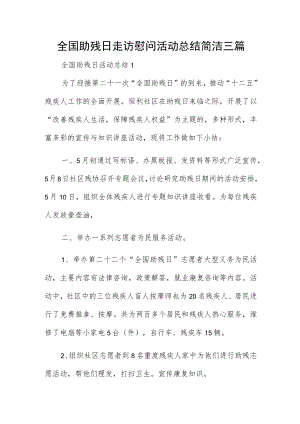 全国助残日走访慰问活动总结简洁三篇.docx