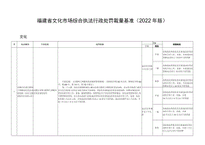 福建省文化市场综合执法行政处罚裁量基准2022年版.docx