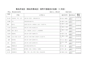 青岛开发区青岛市黄岛区领导干部接访计划月份.docx