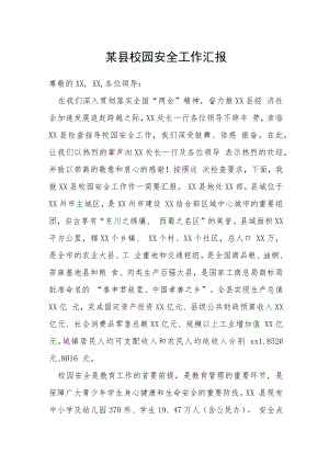 某县校园安全工作汇报.docx