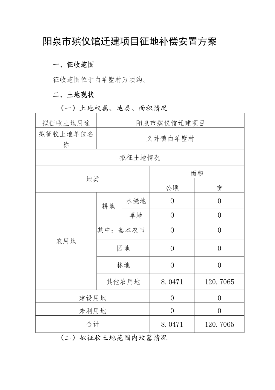 阳泉市殡仪馆迁建项目征地补偿安置方案.docx_第1页