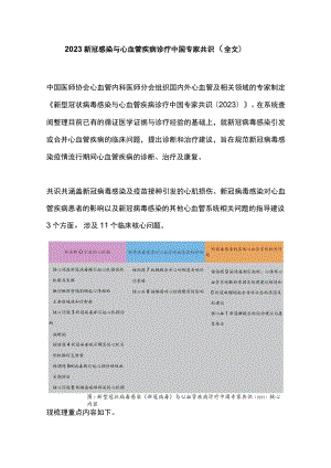 2023新冠感染与心血管疾病诊疗中国专家共识（全文）.docx